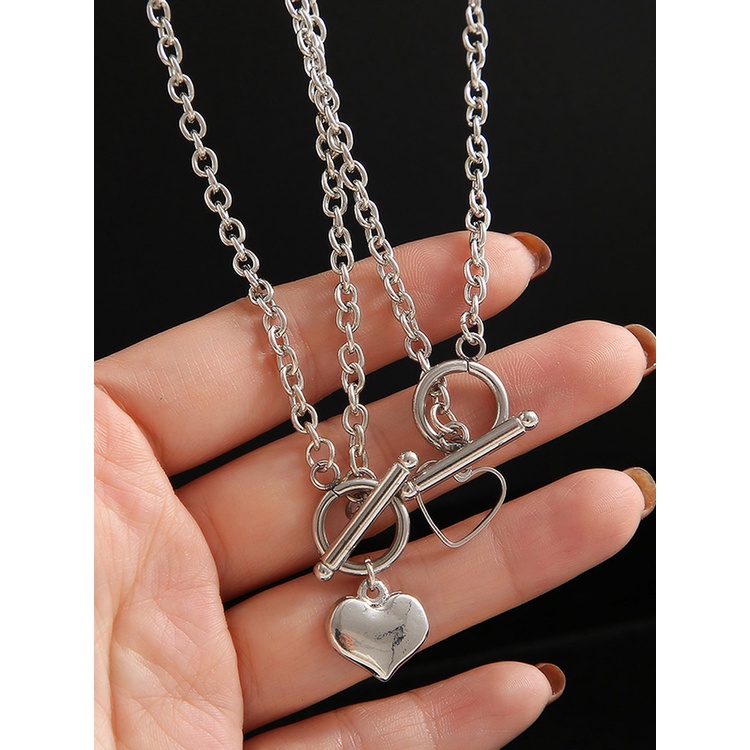 Kalung Choker Liontin Mutiara Bentuk Kupu-Kupu Hati Warna Silver Untuk Wanita