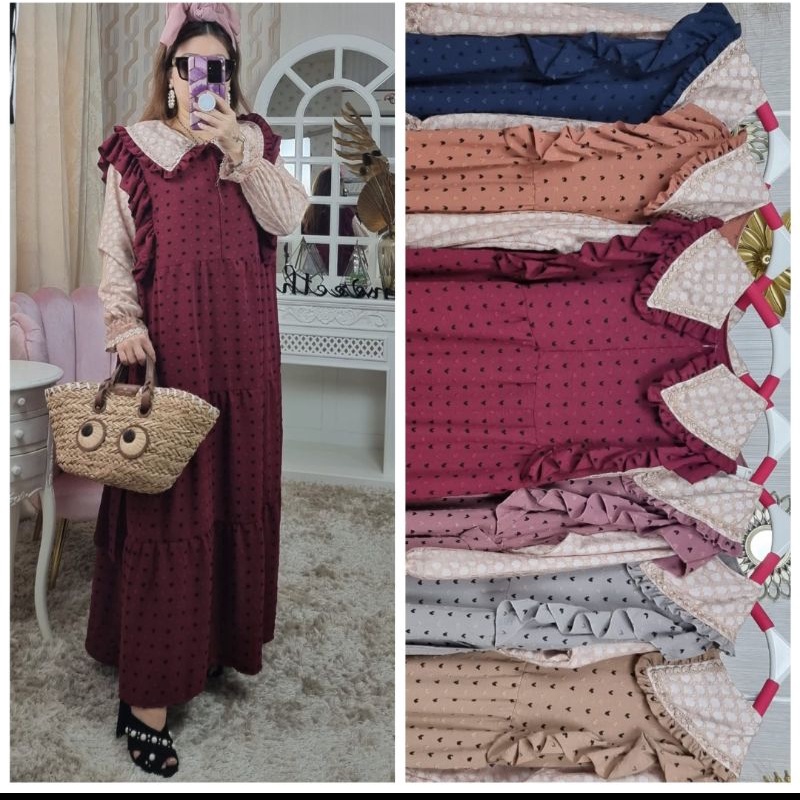 gamis rubi love kerah brukat original by meijiwang