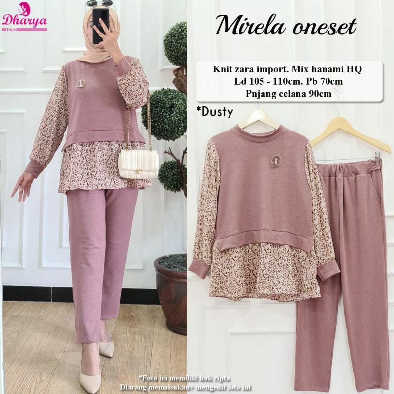Setelan Wanita Muslimah Kekinian Mirela One Set by Dharya Hijab Fashion Solo-4