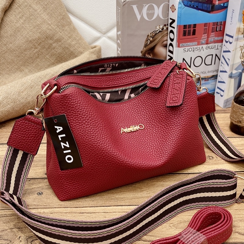 MURAH ALZIO - TAS SELEMPANG PAPIRUT - ALZIO SLING BAG 2RUANG 2REST DOUBLE STRAP