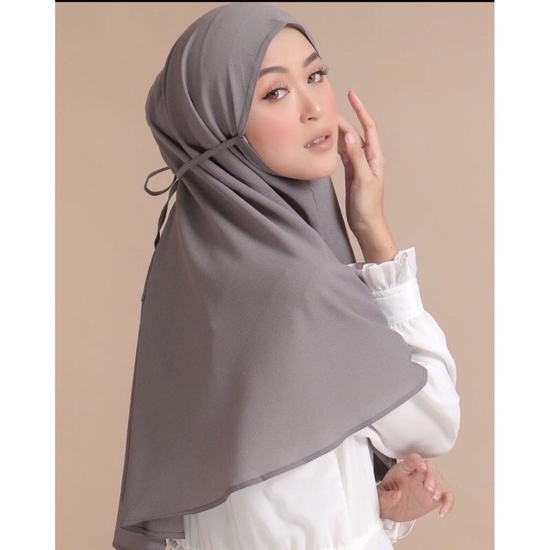 JILBAB INSTANT BERGO MARYAM JUMBO (LEBIH PANJANG)-DARK GREY