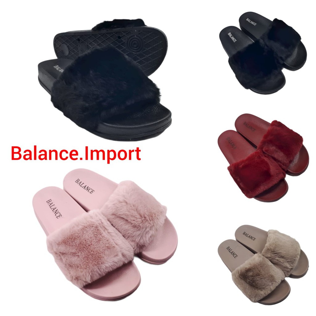 Balance L-813 RT Size 36 - 40 Sandal Bulu Slip Wanita Terbaru Original Karet Jelly Sendal Cewek Flip