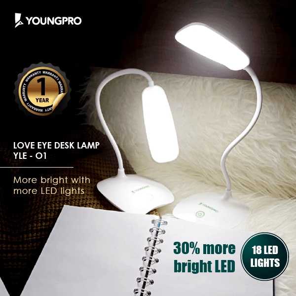 LED Usb Rechargeable Lampu Meja Belajar - Desk Lamp Reading Book Lamp YLE-01