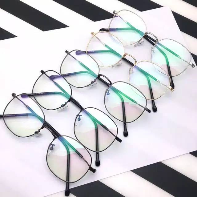 Frame kacamata kotak besi korea + minus antiradiasi
