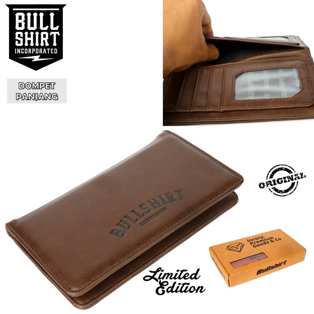 (PREMIUM) DOMPET PANJANG PRIA / DOMPET LIPAT DISTRO / DOMPET KULIT BULLSHIRT WARNA COKLAT