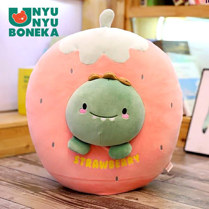 Bantal Boneka soft boneka strawberry dino pig teddy bear bantal buah mobil kantor office sandaran