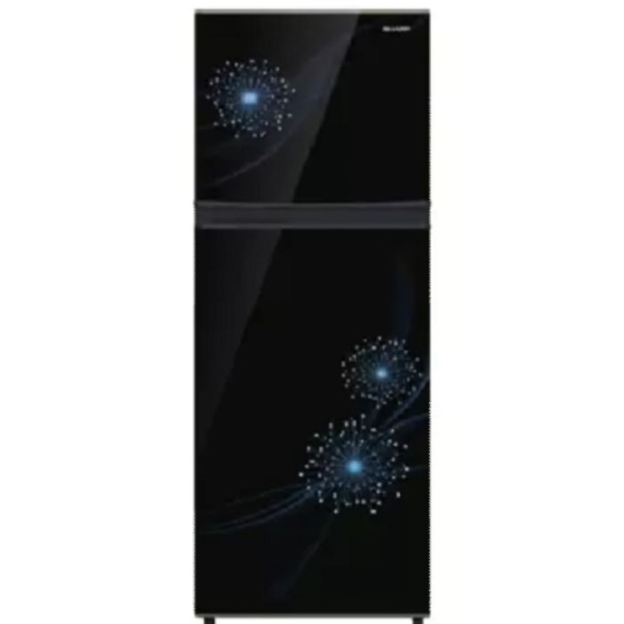 KULKAS SHARP SJ-237MG-DB LEMARI ES 2 PINTU HITAM MOTIF BIRU PINK TERBARU 2020 BEKASI MURAH SEGEL