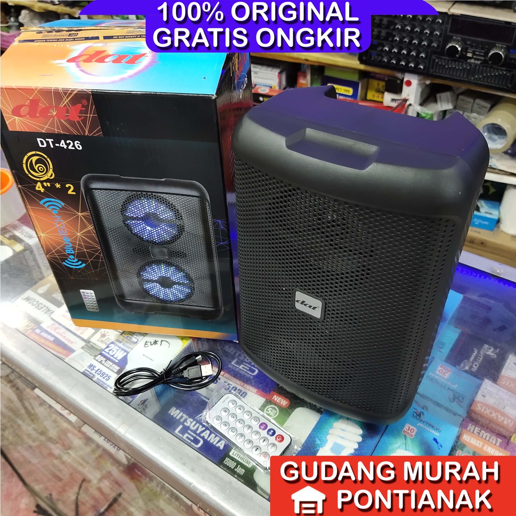 Speaker bluethoot DAT DT 426 4&quot; double speaker ganda aktif Seperti GMC Meeting pengeras suara