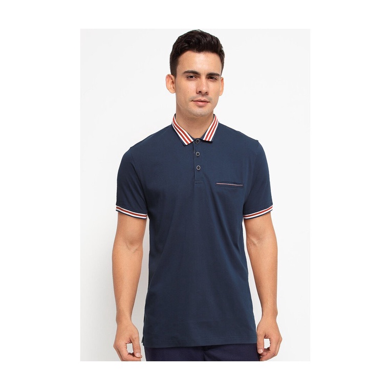 BAJU KAOS POLO PRIA CARDINAL ORIGINAL LENGAN PENDEK BIRU NAVY CA09