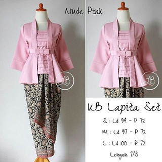 Setelan Kebaya Modern Kutu Baru Dusty Pink Dan Warna Lain