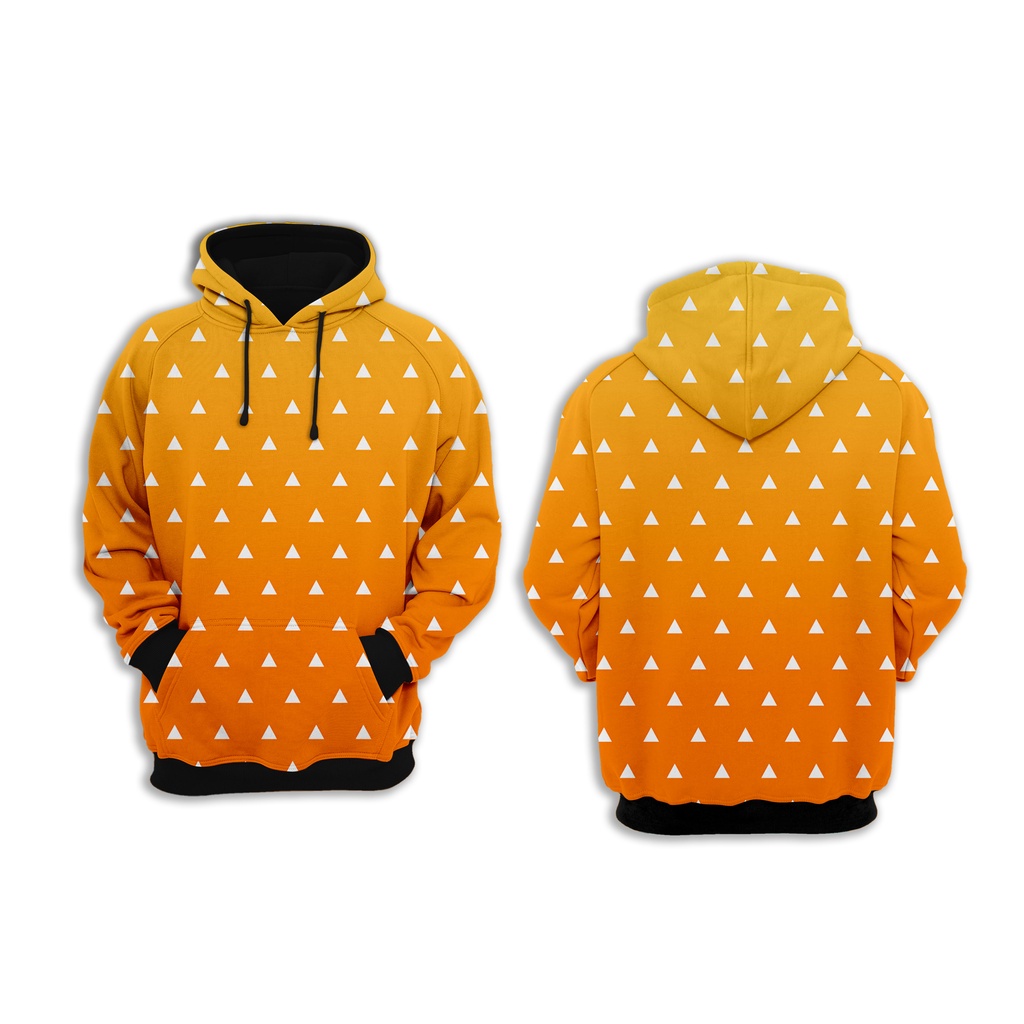 JAKET HOODIE ANIME KIMETSU NO YAIBA ZENITSU AGATSUMA FULLPRINTING PULLOVER