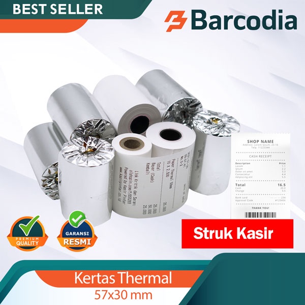 Kertas Kasir Struk Paper Roll 57x30mm Thermal POS Receipt Printer