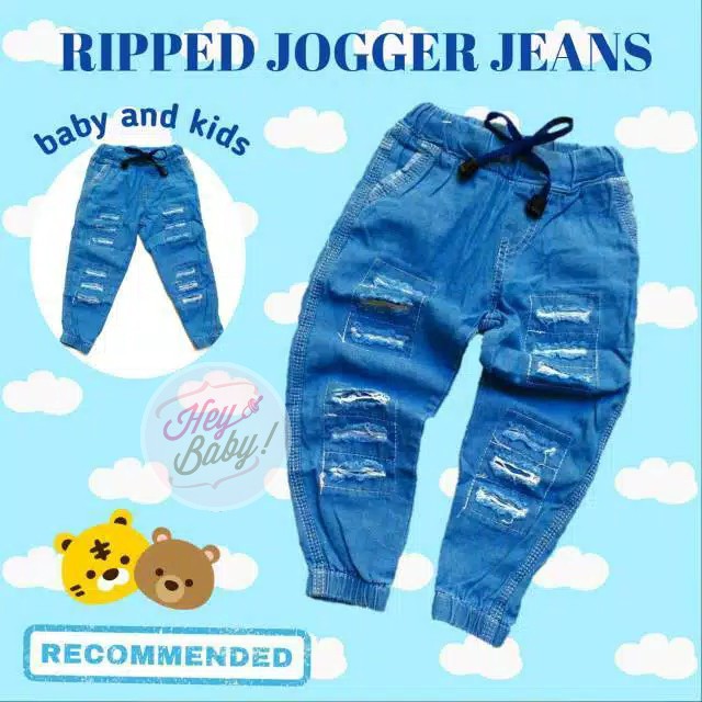 JOGER JINS RIPPED AA3 jogger denim / pakaian anak / grosir baju anak Surabaya
