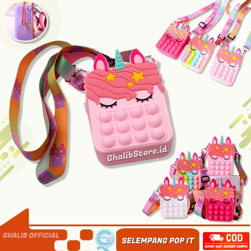 Pop it Murah Mainan Tas Pop it Pop Mainan Pop it Murah Hobi Mainan Fidget Push Pop Mainan Unicorn To