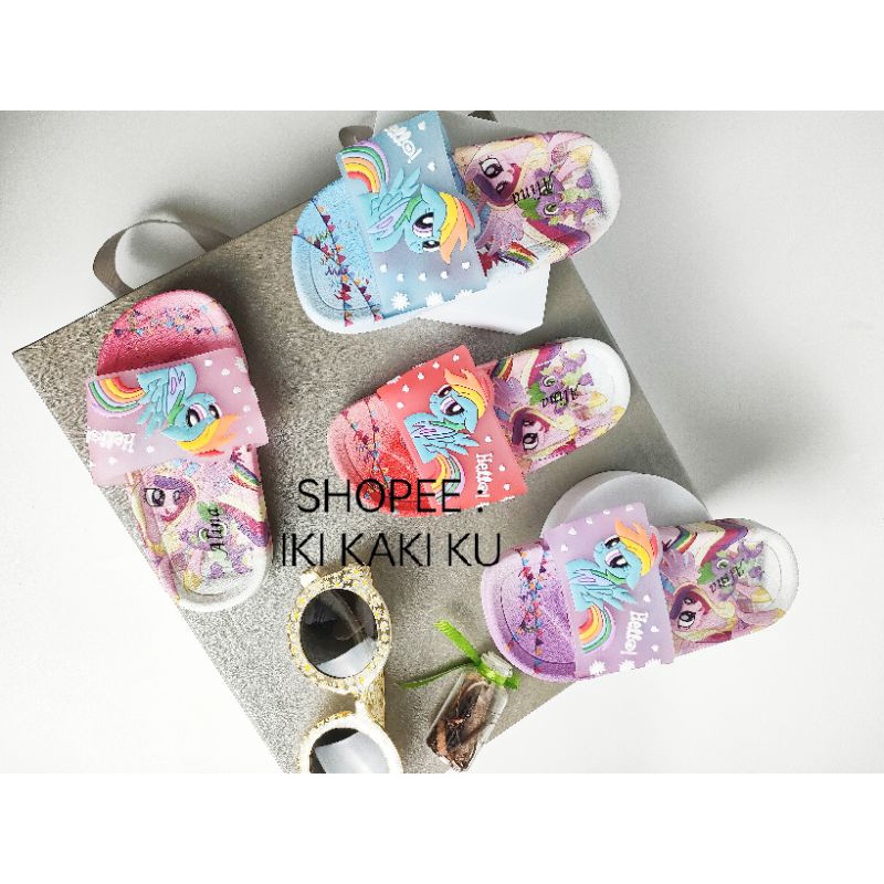 SANDAL SELOP ANAK CEWE UNICORN KUDA PONI KARET LENTUR PEREMPUAN ALINA B08-6