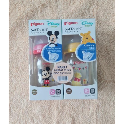 Pigeon Paket Hemat Botol PPSU Disney Isi 2pcs 160ml PP010213