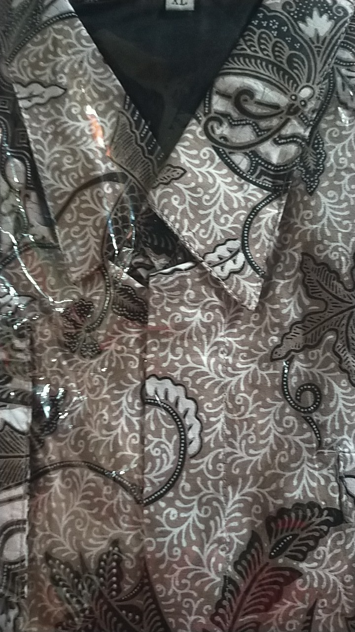 Kemeja Batik Pria Lengan Panjang Peksi Abu Full Furing Bahan Katun