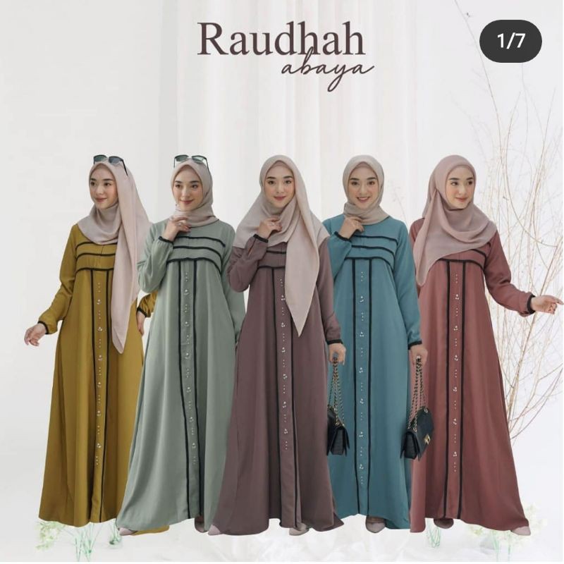 RAUDHAH ABAYA PLUS PAYET WARNA ESPRESSO UKURAN M FROM BBCOLLECTIONS