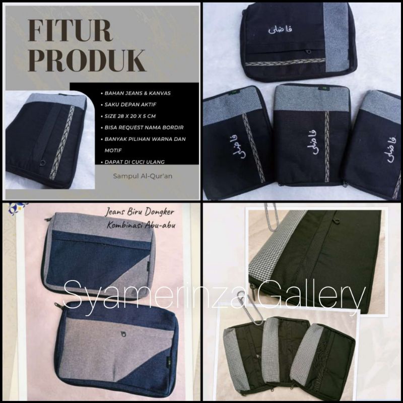 

COVER /SAMPUL QURAN BAHAN JEANS BISA REQUEST NAMA