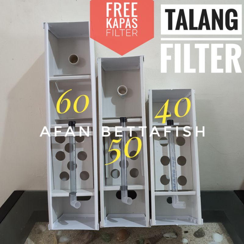 TALANG FILTER AQUARIUM / TOP BOX FILTER UKURAN 80 60 50 40 CM
