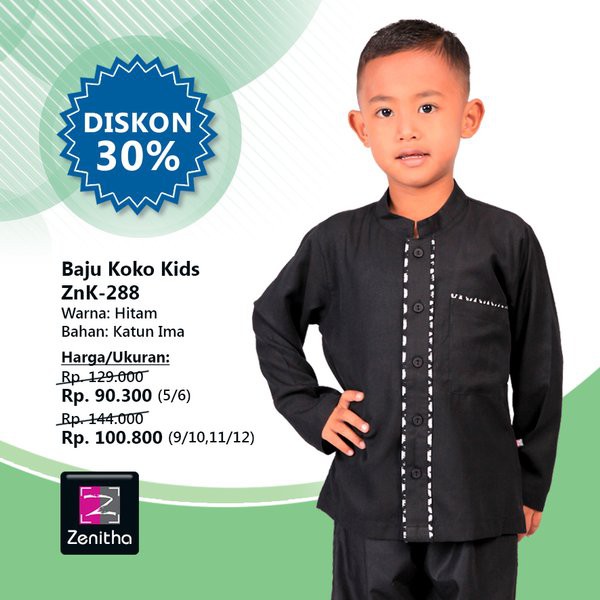 Busana Muslim Zenitha Koko anak zn 288
