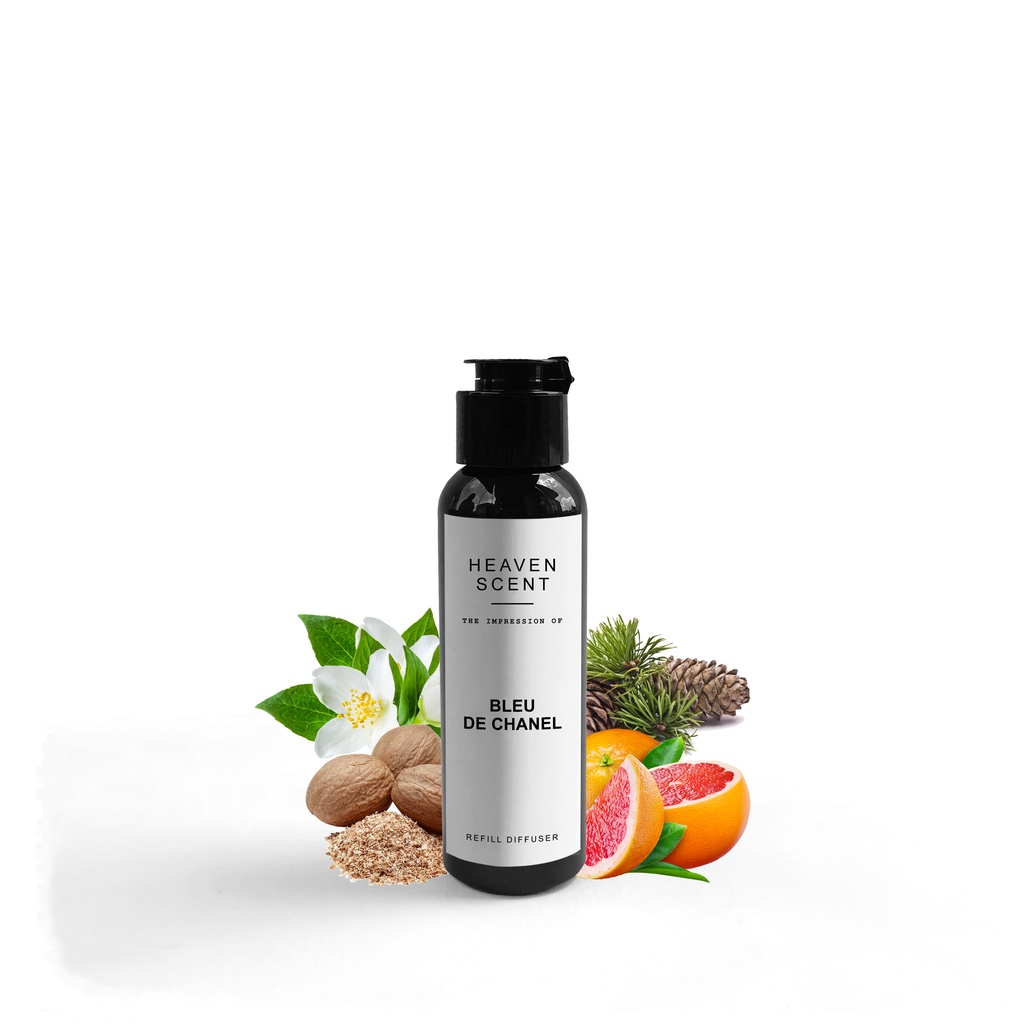 HEAVEN SCENT Refill Luxury Reed Diffuser 100 ml - Pengharum Ruangan Aromaterapi Inspired by Fragrance-Bleu De CHL