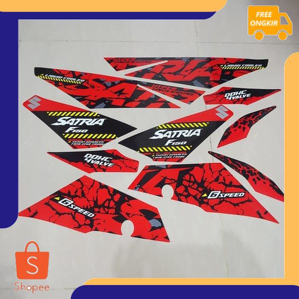 Stiker Bodi  /  Lis Body  /  Striping Satria Fu Fi 2018 Merah