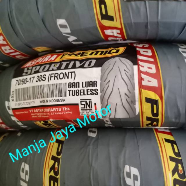 Ban tubeless depan Aspira Premio 70/90-17 for Supra x 125/Supra x helm in/Blade/CS1/Revo/Jupiter MX