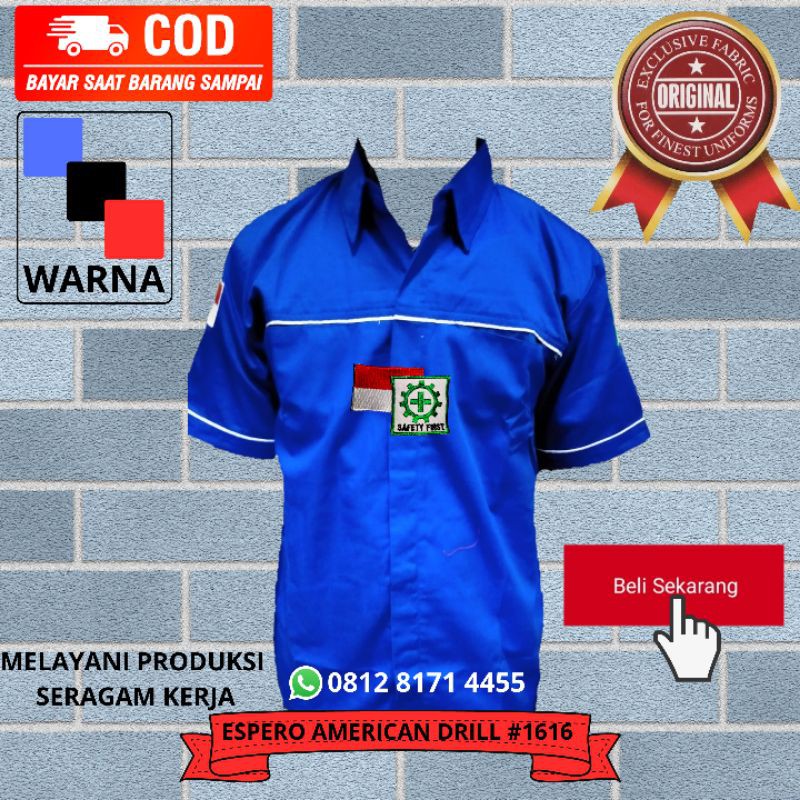 KEMEJA LENGAN PENDEK SAFETY LAPANGAN TEHNIK BAJU SAFETY BAJU PROYEK BAJU KANTOR BAJU LAPANGAN