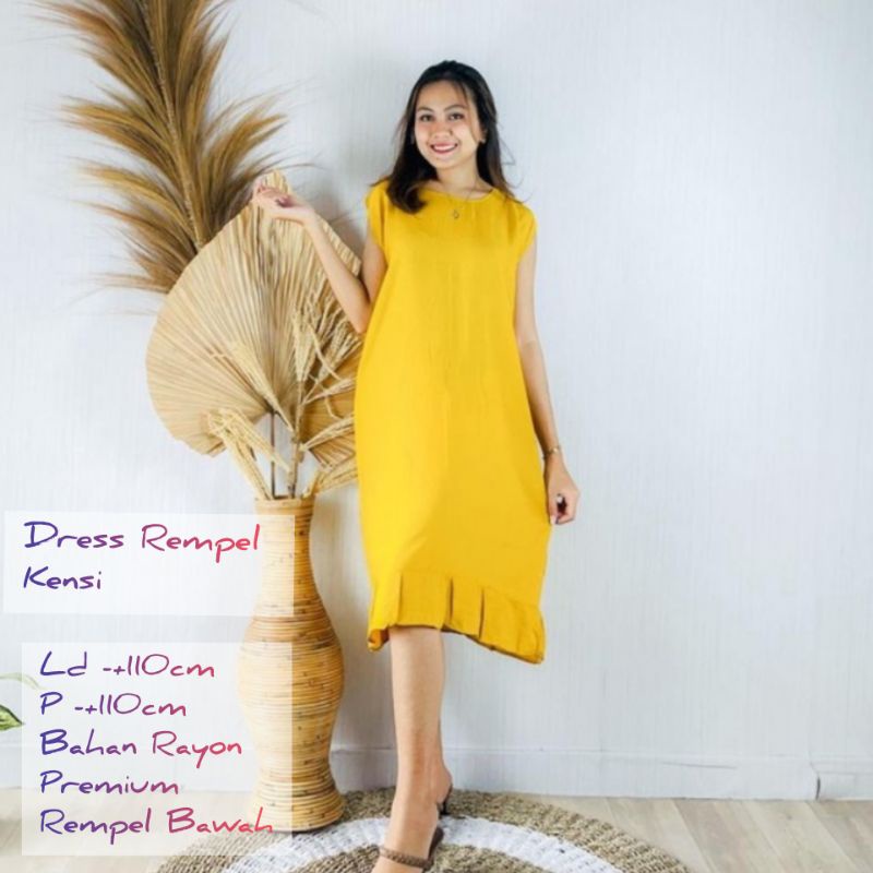 Dress Remple Kensi | Daster Kekinian Bahan Rayon Bali | Daster Ruffle Rempel Viral Home Dress Daily 