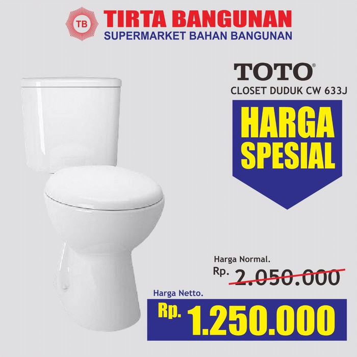 Bagus256 Promo Toto Cw633j Sw633jp Closet Duduk White Flush Engkol Murah Shopee Indonesia