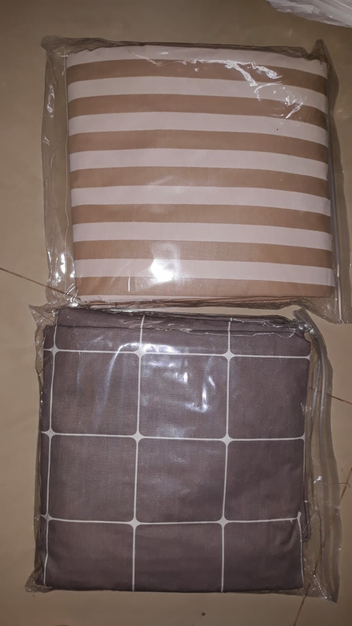 Sprei Katun Motif Hakko Khaki Ukurn 90-200