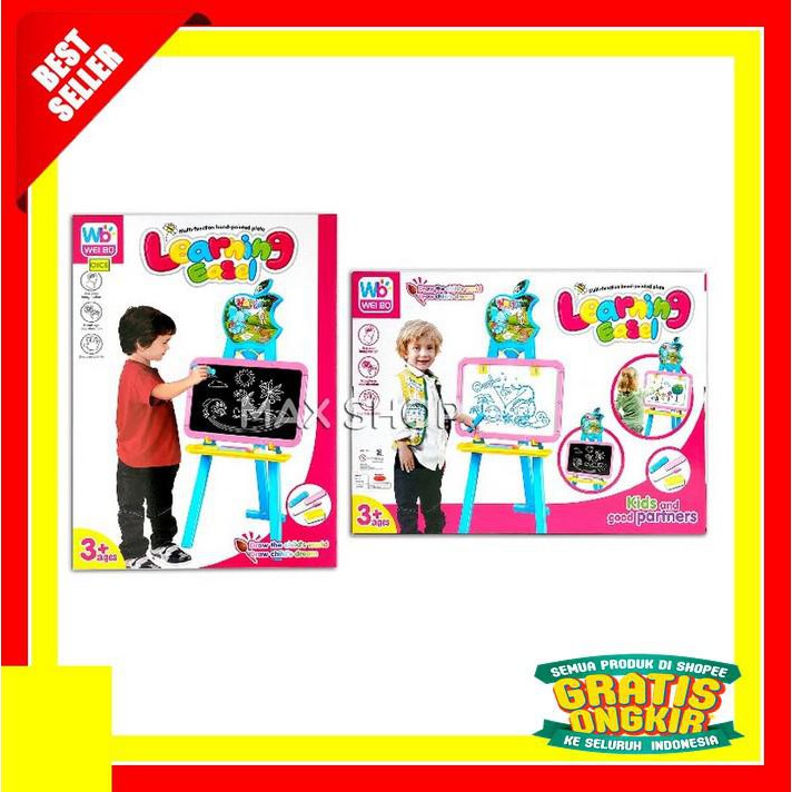 

LEARNING EASEL PAPAN TULIS ANAK WHITE BOARD / BLACK BOARD HITAM PUTIH DISKON!!!
