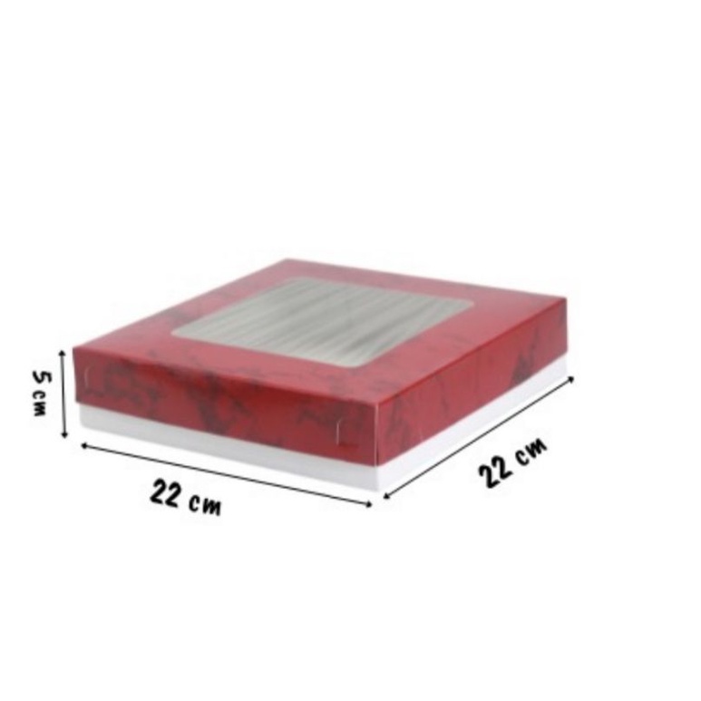 

Dus kue dus cake merah box kue box cake box kue motif (22×22×5cm)