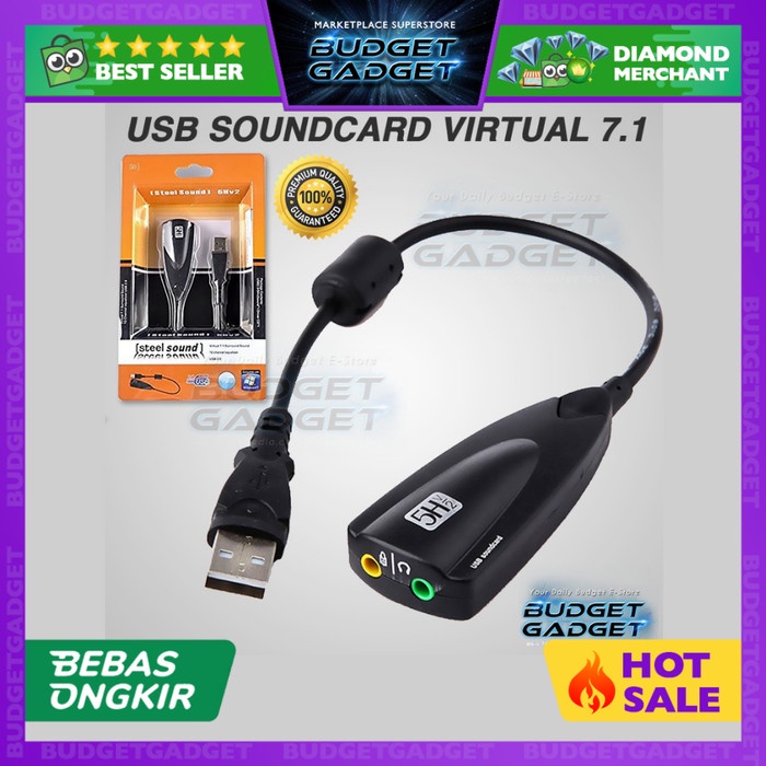 Sound Card USB Virtual 7.1 Channel / Audio Mic Soundcard USB - 5Hv2