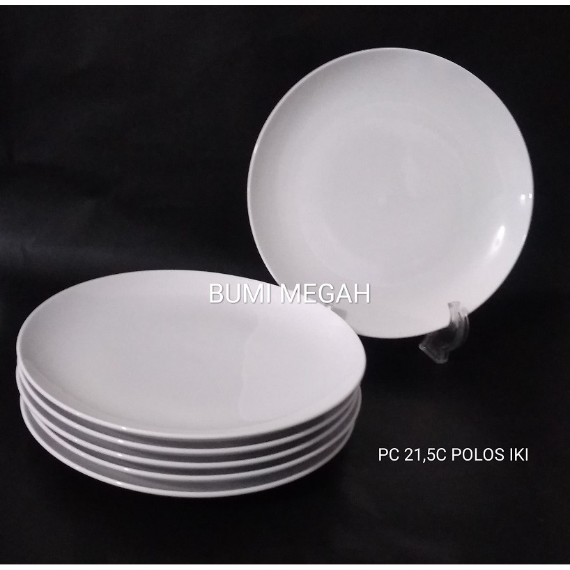 Piring keramik ceper 21 5cm polos 6pcs by Indo keramik 