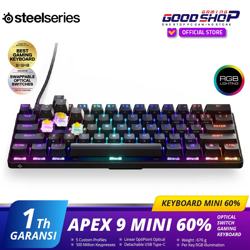 Steelseries Apex 9 Mini 60% - Optical Switch Gaming Keyboard