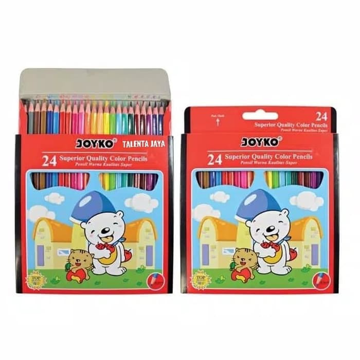 PENSIL WARNA  joyko ISI 24 color PENCIL  MEWARNAI PANJANG 