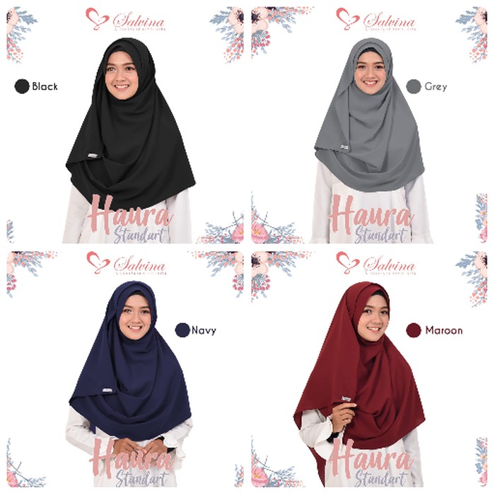 Pashmina Instan   Kerudung Hijab Jilbab Instan   Haura Instan   Hitam Berkualitas