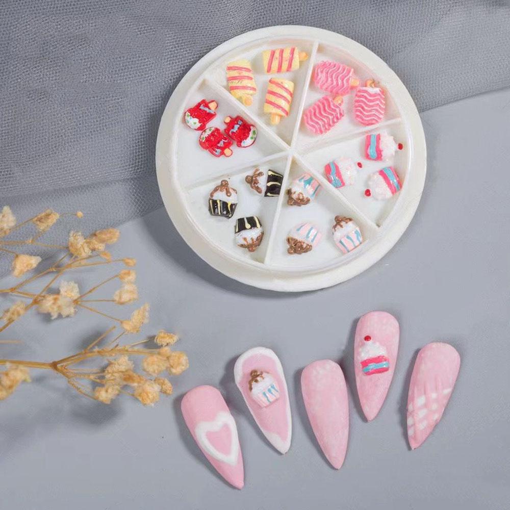 Needway 3D Nail Art Dekorasi Lucu Es Krim Simulasi Donat Hiasan Kuku DIY