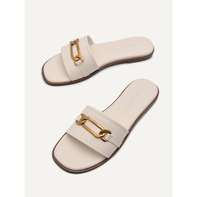SANDAL FLAT PEDRO WANITA ORIGINAL CASUAL BRANDED ASLI PUTIH PW062