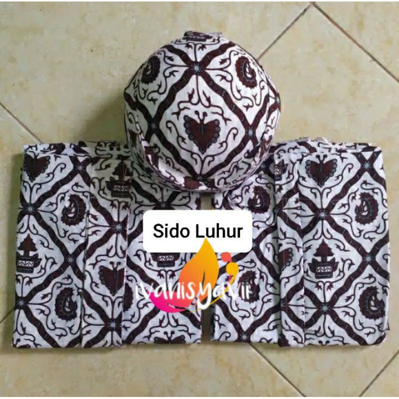 Set Jarik + Blangkon Polos, Motif Sido Luhur