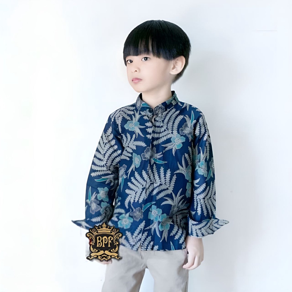 Kemeja Batik Anak Lengan Panjang Usia 1-12 Tahun Batik Puser Kemeja Batik Anak Laki Laki Terbaru