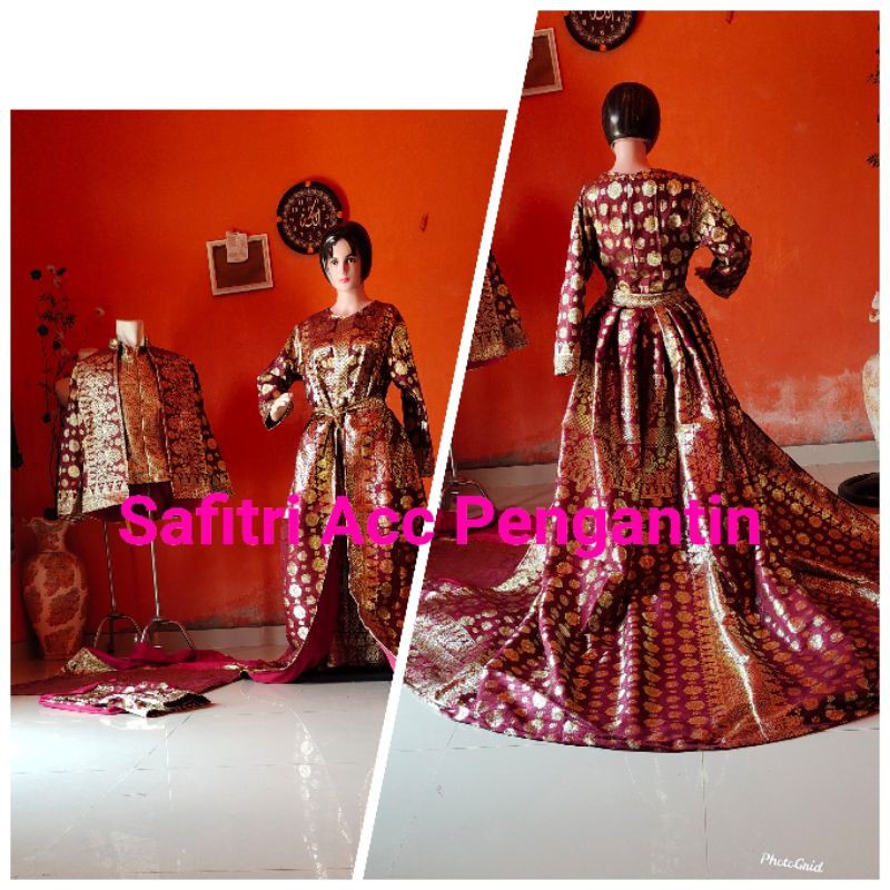 baju songket pengantin palembang