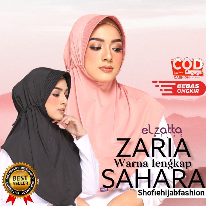 BERGO SERUT BELAKANG ZARIA SAHARA ELZATTA JILBAB SLOBOKAN INSTANT HITAM LANGSUNG SLOBOK SPORT