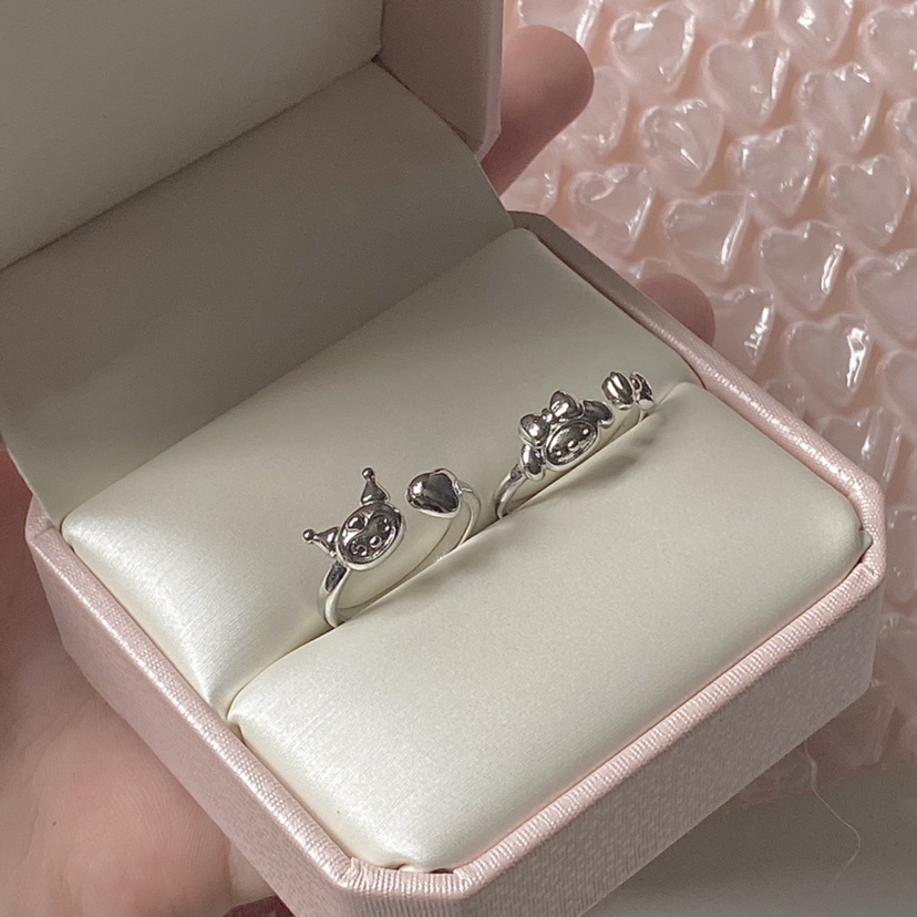 Cincin Lapis Silver Motif Sanrio Kuromi Untuk Wanita