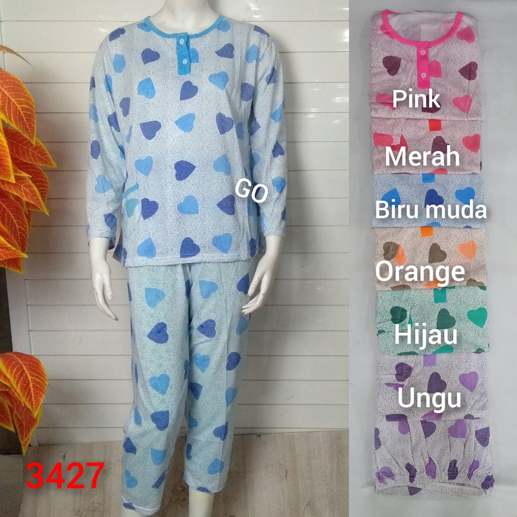 gos B BABYDOLL Bobo PP Dewasa Jumbo Setelan Baju Tidur Busui Celana Panjang Lengan Panjang Piyama