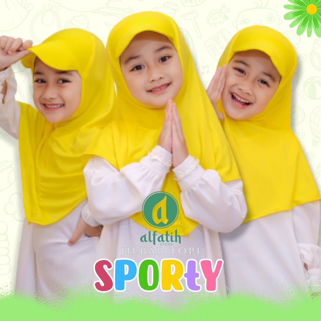 ALFATIH STORE/JILTOP/ Jilbab Topi sporty SD / Jilbab Murah/IANAH