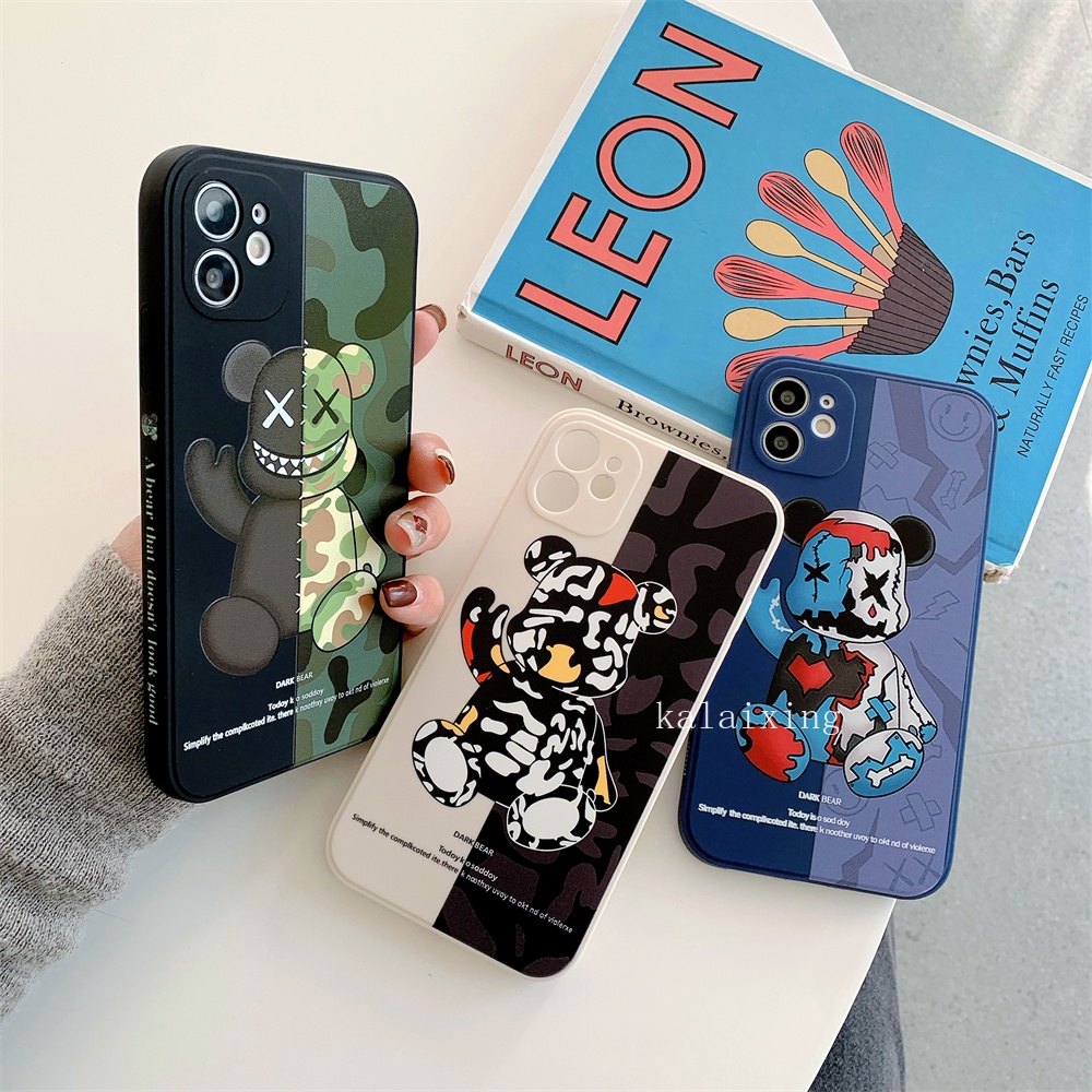 Casing Motif Camo Untuk iPhone 13 mini 13 12 11 ProMax Xs Max 7Plus 8Plus