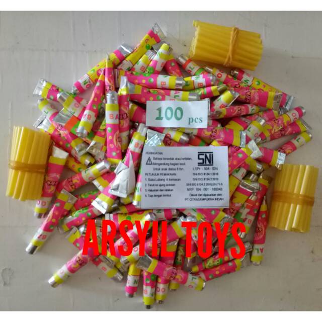 100pcs Balon Tiup/Plembungan Mainan Jadul 90an